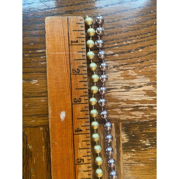 Silver & Gold Beaded Christmas Tree Garland 35ft Each Vintage-Style Holiday Deco - Picture 4 of 6